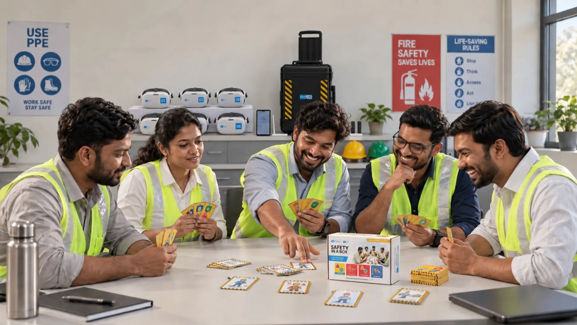 Illustration of teams using Safety in a Box