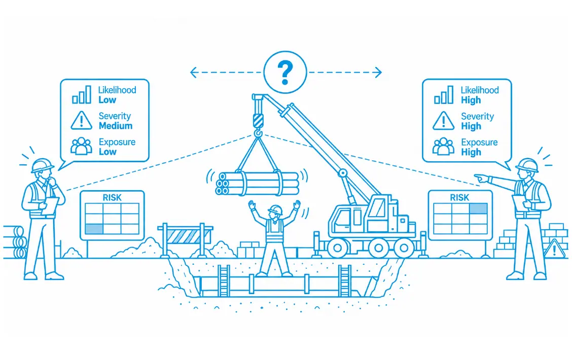 Risk judgement can vary — illustrated workplace scenario